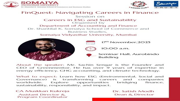 FinQuest : Navigating Careers in Finance Session on Career in ESG and Sustainablity