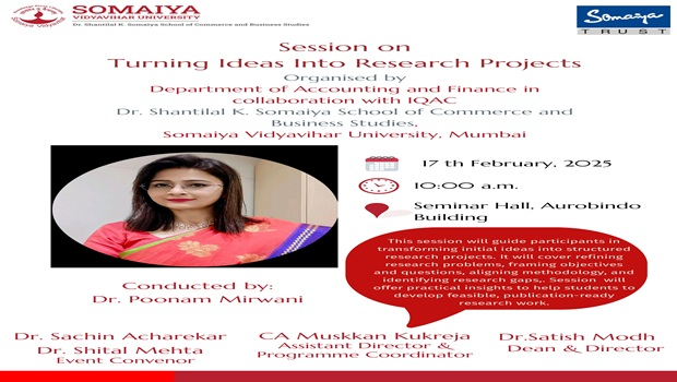 Session on : Turning Ideas into Research Projects